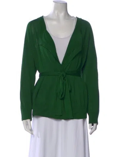 Pre-owned Max Mara V-neck Sweater In Green