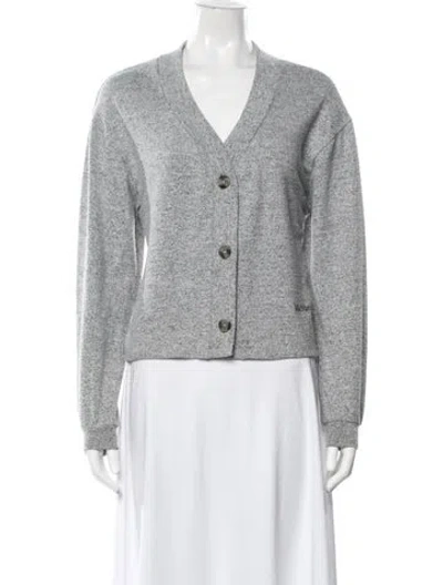Pre-owned Max Mara V-neck Sweater In Grey