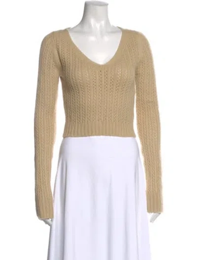 Pre-owned Max Mara V-neck Sweater In Neutral