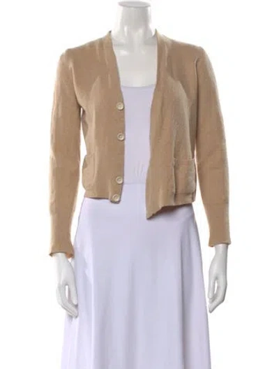 Pre-owned Max Mara V-neck Sweater In Neutral