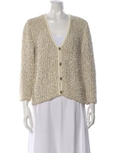 Pre-owned Max Mara V-neck Sweater In Neutral