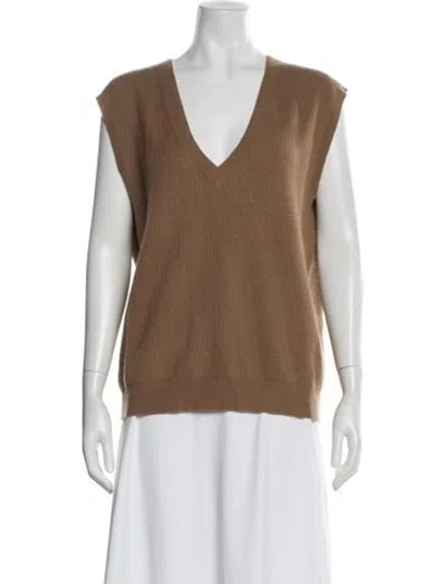Pre-owned Max Mara V-neck Sweater In Neutral