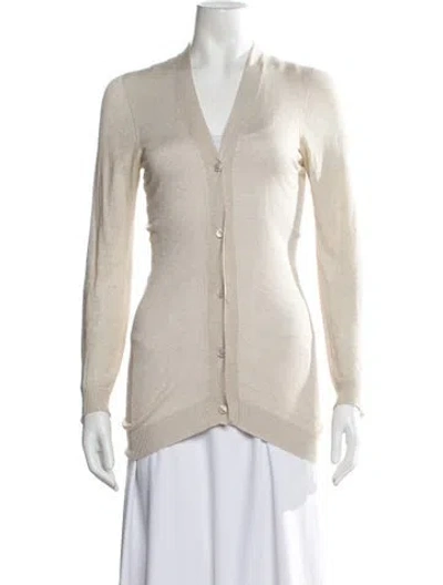 Pre-owned Max Mara V-neck Sweater In Neutral