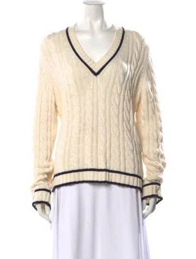 Pre-owned Max Mara V-neck Sweater In Neutral