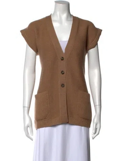 Pre-owned Max Mara V-neck Sweater In Neutrals