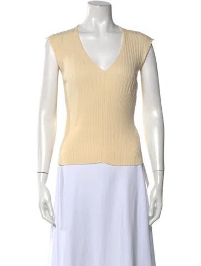 Pre-owned Max Mara V-neck Sweater In Neutrals