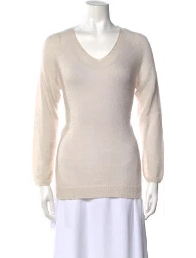 Pre-owned Max Mara V-neck Sweater In Neutrals