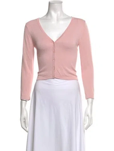 Pre-owned Max Mara V-neck Sweater In Pink