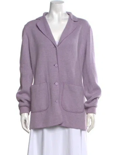Pre-owned Max Mara V-neck Sweater In Purple