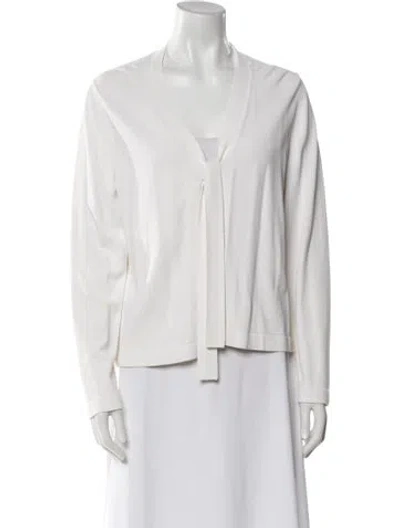 Pre-owned Max Mara V-neck Sweater In White