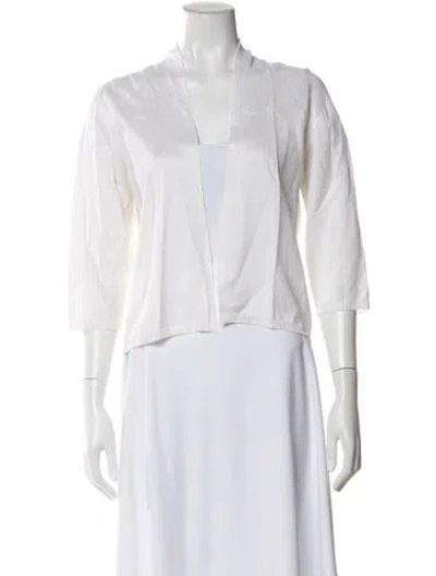 Pre-owned Max Mara V-neck Sweater In White