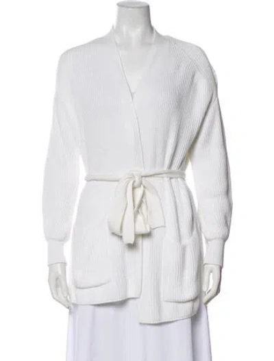 Pre-owned Max Mara V-neck Sweater In White