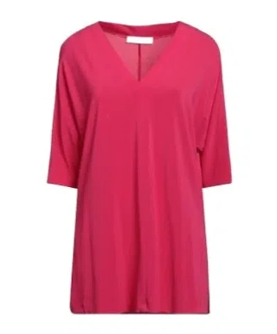 Max Mara V-neck Three-quarter Sleeve Top In Pink