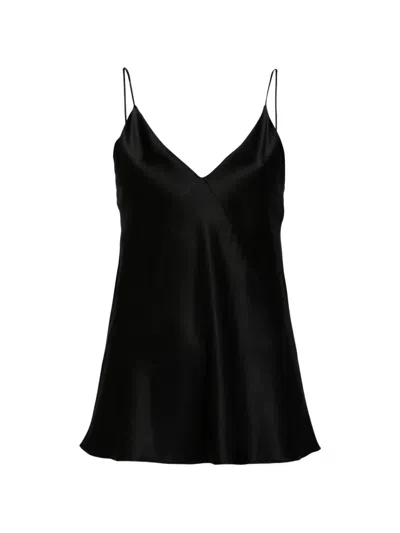Max Mara Spaghetti Strap V Neck Top With Belt In Black