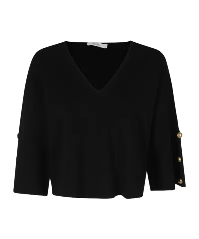 Max Mara V-neck Top In Black