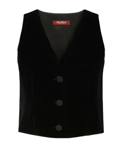 Max Mara V-neck Vest In Black