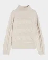 Max Mara Vodka Wool And Cashmere Cable-knit Sweater In Neutral