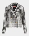 Max Mara Volante Double-breasted Houndstooth Jacket In Multi