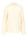 Max Mara Voliera Oversize Shirt Silk Cady Shirts White In Yellow