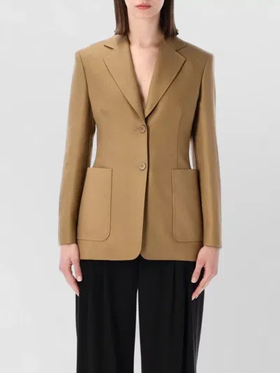 Max Mara Volonta Blazer Linen Tailored Jacket In Brown
