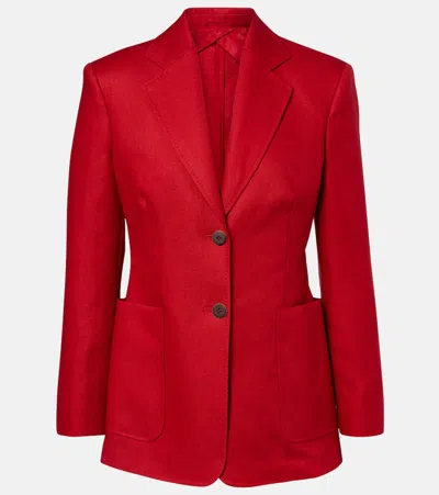 Max Mara Linen Blazer Jackets Red In Multi