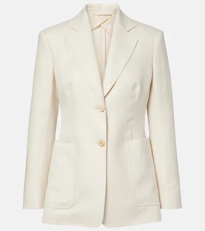 Max Mara Volontà Linen Blazer In Neutral