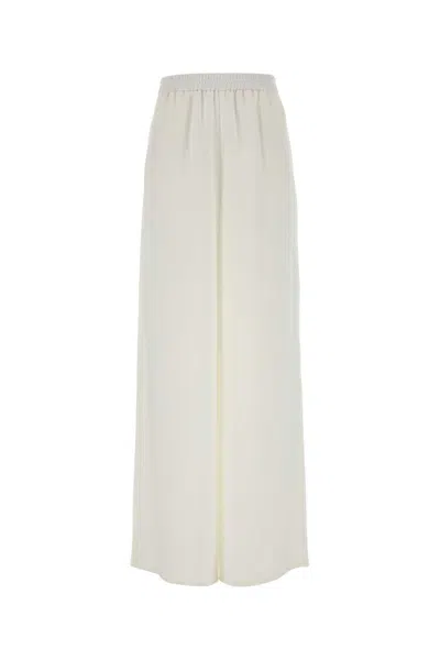 Max Mara Volonta Silk Wide-leg Pant In White