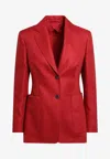 Max Mara Tailored Jacket Single Breasted Notch Lapel In Red