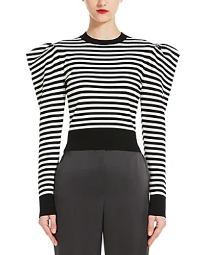 Max Mara Volpino Striped Sweater In Black