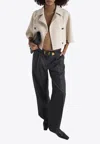Max Mara Volume Cropped Cape Coat In Beige
