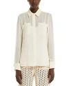 MAX MARA VONGOLA BUTTON FRONT SILK SHIRT