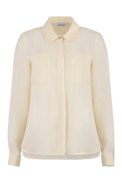 Max Mara Vongola Silk Shirt In Skin