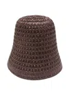 Max Mara Woven Wide Brim Hat For Summer In Brown