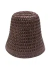 Max Mara Woven Wide Brim Hat For Summer In Brown