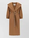 Max Mara Waist Belt Hooded Long Coat