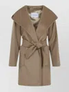 Max Mara Waist Belted Knee Length Coat In Brown