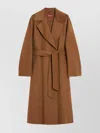 Max Mara Waist Belted Long Length Coat In Brown