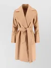 Max Mara Waist Belted Long Length Jacket In Neutral