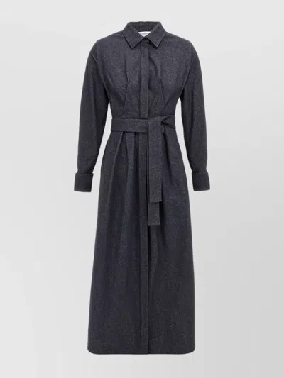 MAX MARA "WAIST BELTED LONG LENGTH JOURNEY" DRESS