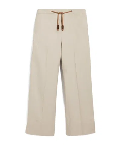 Max Mara Waist Drawstring Casual Pants In Nude