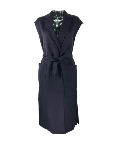Max Mara Waist-laced Coat In Black