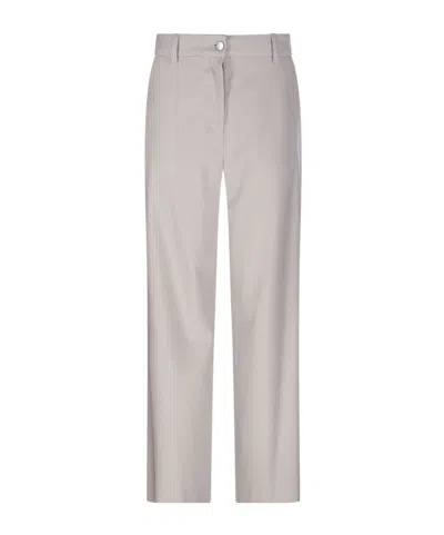 Max Mara Waistband Loop Casual Pants In Gray