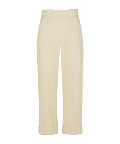 Max Mara Waistband Loop Casual Pants In Nude