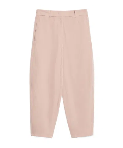 Max Mara Waistband Loop Casual Pants In Nude