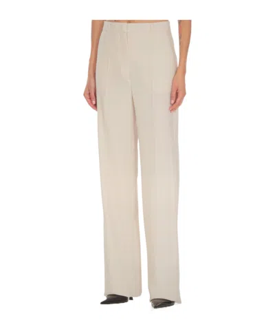 Max Mara Waistband Loop Casual Pants In Nude