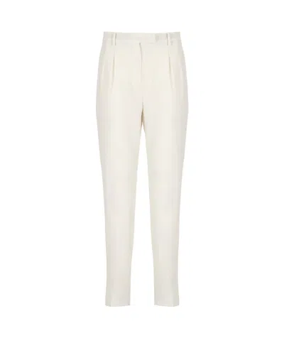 Max Mara Waistband Loop Casual Pants In White