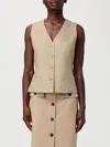 Max Mara Studio Single-breasted Vest In Brown