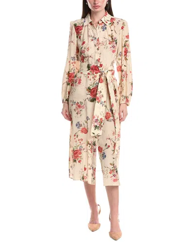 Max Mara Wales Silk Midi Dress In Brown