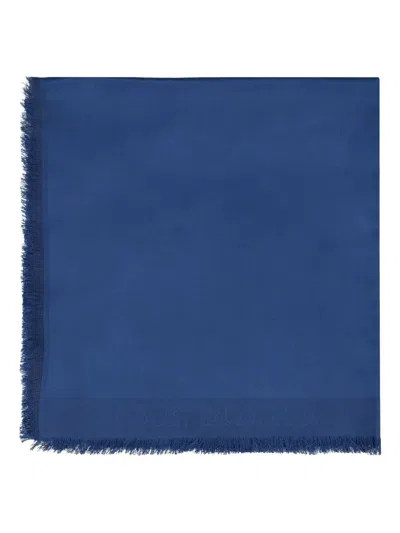 Max Mara Wales Silk Scarf In Blue