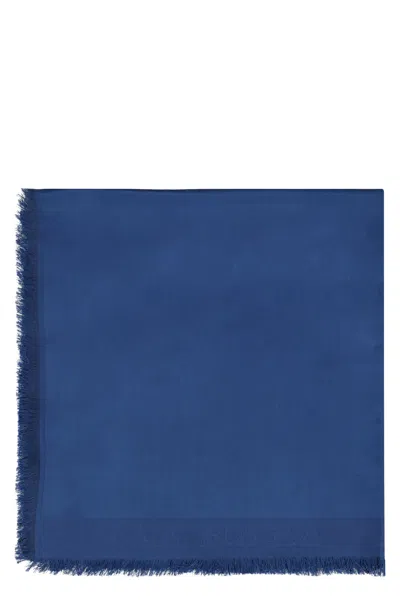 Max Mara Wales Silk Scarf In Blue